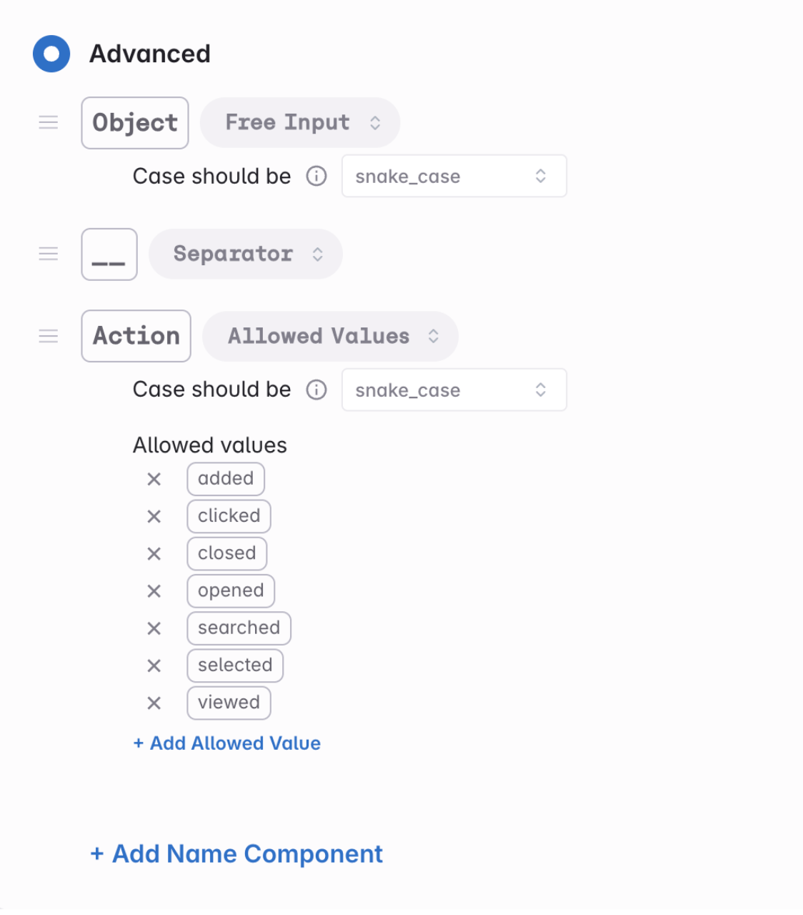 Name components.